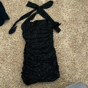 Black sparkly lucy in the sky hoco dress